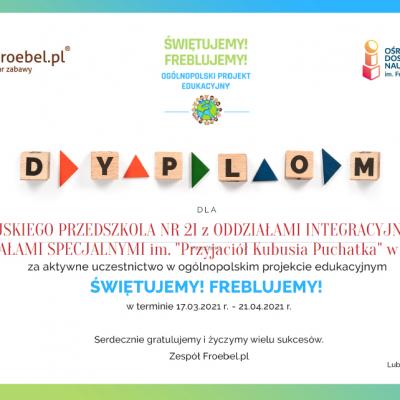 17.03.2021-21.04.2021 r. Ogólnopolski Projekt Edukacyjny Świętujemy! Freblujemy!