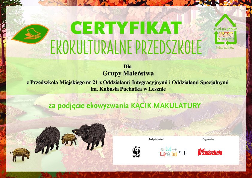 Kacik makulatury certyfikat1
